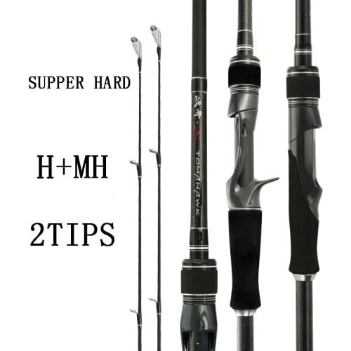 Supper Hard Carbon Fishing Lure Rod M/MH 2Tips Spinning Pole Casting Bait 7-45g For Big Fish Fishing Tackle 1.83/2.13/2.4M