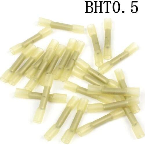 20 Pcs Bht0.5 Heat Shrinkable Butt Waterproof Connector 20-22Awg 0.3-0.5Mm2 Splice Butt Heat Shrink Tube Joint Crimp Terminal