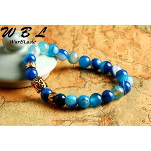 WBL 2019 Natural Stone Tiger Eye Bracelet Men Black Lava Buddha Beads Bracelets Bangles For Women Pulseras Jewelry Vintage