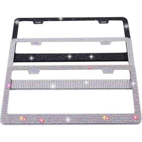 310x160mm Rhinestone Car License Frame US Model License Plate Frame Crystal Women License Plate Frame License Cover Holder