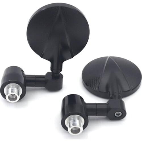 Motorcycle Mirrors - Round Folding Bar End Rear View Side Mirror for Benelli Leoncino 250 500 502C 752S 302S Motorcycle Accessor