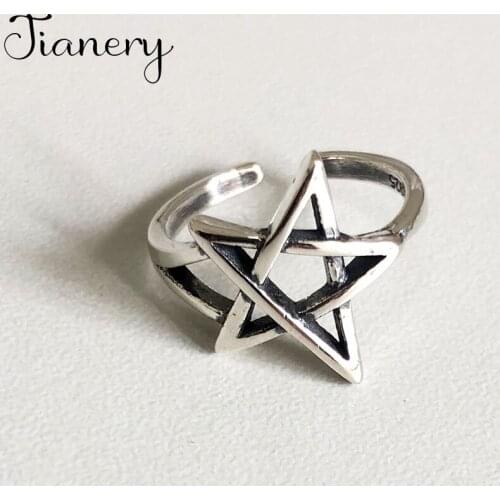 JIANERY Punk Personality Star Rings For Women Wedding Jewelry Adjustable Antique Finger Ring Anillos