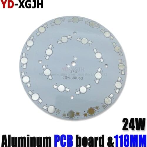 10pcs LED PCB 24W 118mm aluminum Heat Sink Bulb lamp Round Rectangle DIY Palte Base bulb,for ceiling Lights DIY Empty PCB