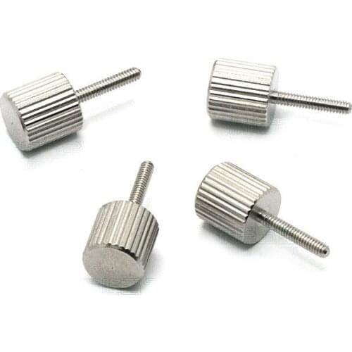 10Pcs M2x10mm Stainless Steel Cylindrical head hand twist screw adjustment knurled bolts screws