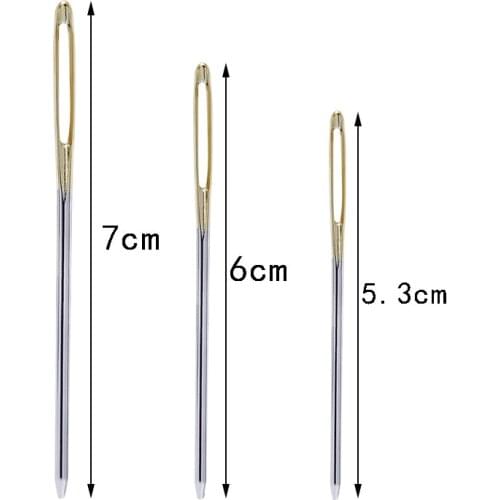 12Pcs Large Needles Leather Sewing Needles Gold Eye Needle Embroidery Tapestry Hand Sewing Tools
