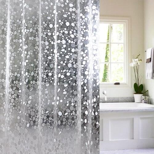 25%,Plastic PEVA 3d Waterproof Shower Curtain Transparent White Clear Bathroom Curtain Luxury Bath Curtain With 12pcs Hooks
