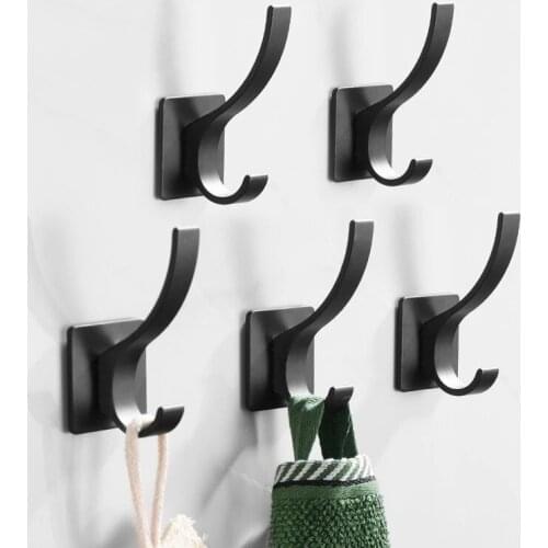 3/5 PCS Hooks Self-adhesive Wall Door Punch-Free Hanging Coat Hook Key Hanger Home Storage Bedroom Kitchen Bathroom Accessories