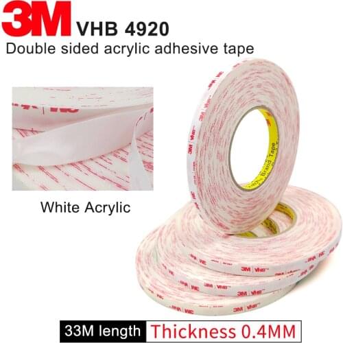 3M VHB 4920 doulbe sided acrylic adhesive tape /UV-resistant/can use in outdoor or indoor/Size 15mm*33M 0.4mm thickness 5rolls