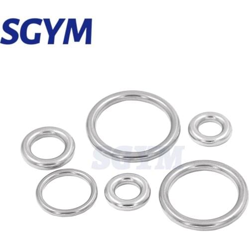 5pcs 20 40mm Smooth Welded Precision Polished 304 Stainless Steel Round O Ring Marine Boat Hardware Hammock Yoga Hanging Ring