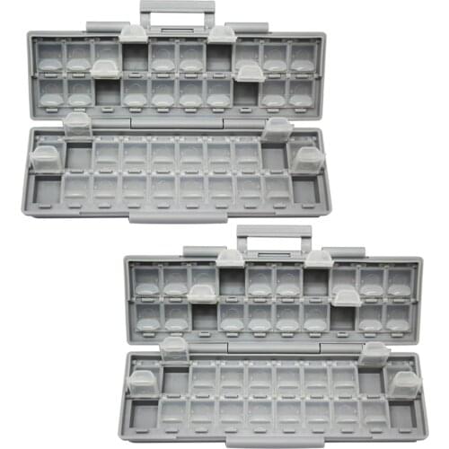 AideTek TWO Enclosure surface mount components assorted resistor capacitor plastics transparent box Beads Storage 2BOXALL40