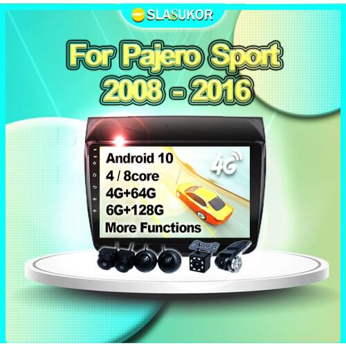 6G+128G For Mitsubishi Pajero Sport 2 L200 Triton 2008-2016 Auto Video Car Radio Navigation GPS Carplay Player DVD No 2din 2 din