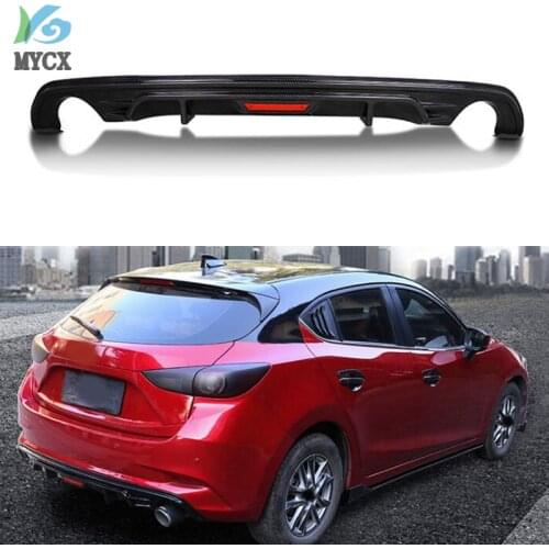 Car Styling Rear Bumper Body Kit Chin Spoiler Lip Diffuser Trim Cover For Mazda 3 Axela Hatchback 2017-2018