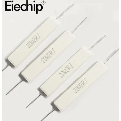5pcs 20W Cement Resistor 1.5R 2.2R 3.3R 4.7R 10R 22R 47R 100R 120R 220R 470R 1K 1.5K 2.2K 4.7K 8.2K 10K ohm Power resistance