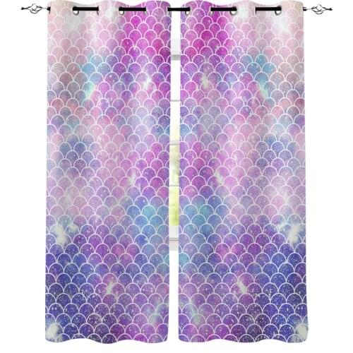 Mermaid Scales Colorful Blackout Curtains For Living Room Window Curtains For Bedroom Kitchen Curtains Drapes Blinds