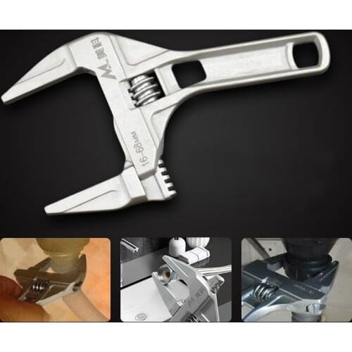 Bathroom wrench short handle large opening with multifunctional maintenance tools for sewer pipe air conditioning adjustable