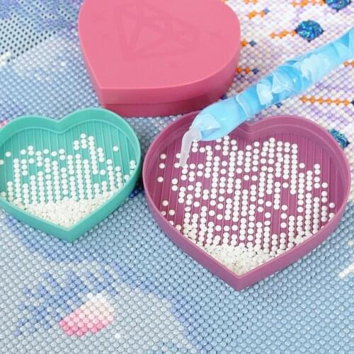 Tools Plastic Heart Tray DIY Diamond Cross Stitch Tools Diamond Embroidery Accessories Large Capacity Diamond Painting Wholesale