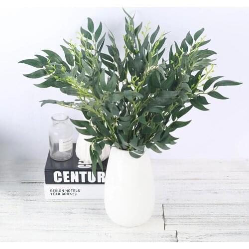 Artificial Green Fake Plants Silk Long Branches Willow Leaves Spring Simulation Decoration Wedding Home Furnishings Fake Leaves