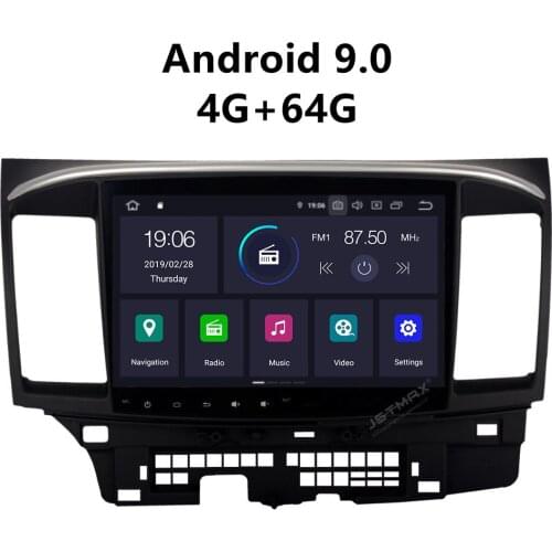 JSTMAX 10.2" Android 9.0 Car GPS Player for Mitsubishi Lancer 10 EVO with 4G+64G Octa Core Auto Stereo Navi Radio Multimedia