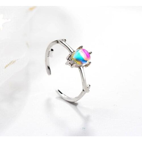 Elk Rings For Women Teen Girls Crystal Opening Adjustable Moonstone Fashion Charms Hot Student Friendship Gift Jewelry BOYULIGE
