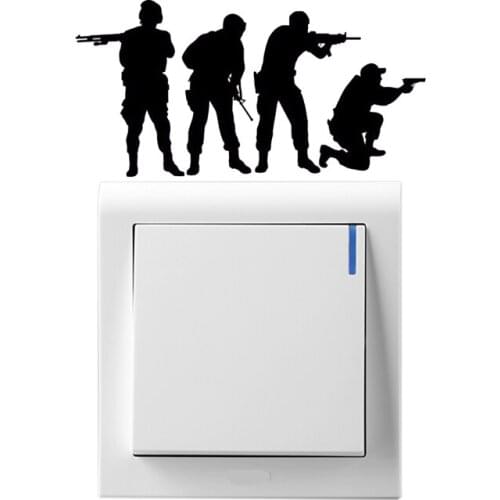Team Army Shooting Light Switch Sticker Wall Decal Vinyl 5WS0255