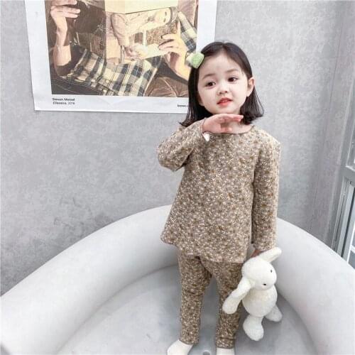 Cartoons Floral Baby Boys Girls Sets Spring Autumn Undershirts Sleepwear Robe Pajama Kids Toddler Outwear Childrens Clothing