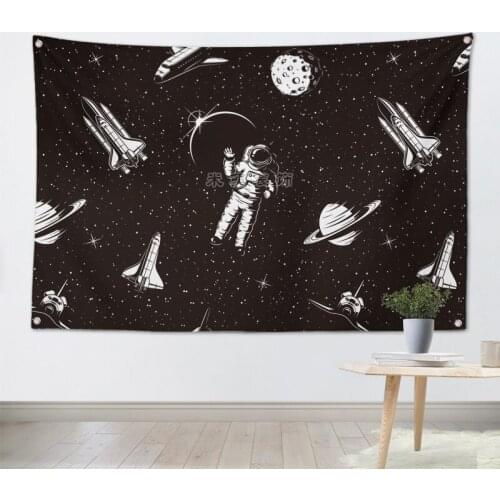 Cosmic spaceship cartoon cosmic hang cloth hanging flag bar studio tide shop home wall decoration background