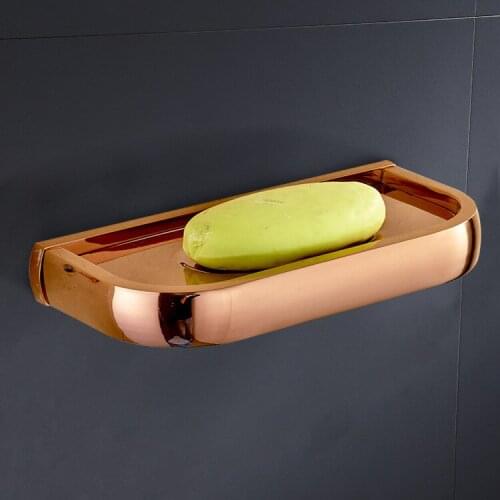 Hot selling simple soap holder brass rose gold soap holder soap box toilet soap box bathroom accessories