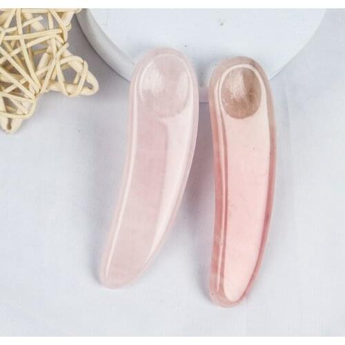 Big Size Eye Cream Spoon Gua Sha Massager Natural Rose Quartz Crystal Eye Care Lift And Tighten Wrinkles Face Beauty Product