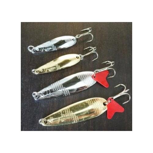 Metal Fishing Slice Blade Spinner Hard Baits Spoon Sea Tackle Treble Lures Hook