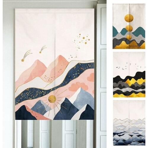 Cartoon Printed Door Curtains Japanese Screen Curtains Kitchen Entrance Curtain for Restaurant Home Bedroom Living Room Decor