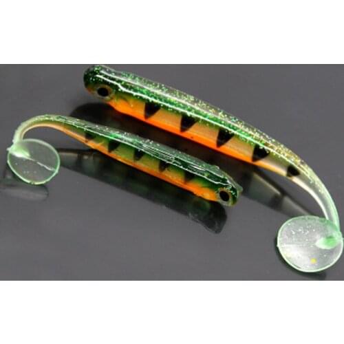 5Pcs/lot fishing soft bait 70mm 90mm 2g 5g T tail fish fishing lures Rainbow color Sequin swing winter Ice fishing spinner bait