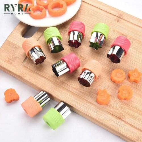 Star Heart Shape Vegetable Cutter Plastic Handle 3Pcs Portable Cook Baking Tool Stainless Steel Fruit Cutting Die Kitchen Gadget