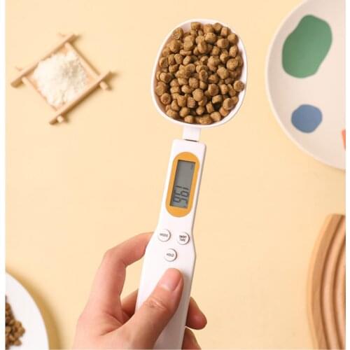 Food Scale Cup For Dog Cat Feeding Bowl Kitchen Scale Spoon Measuring Scoop Cup Portable With Led Display