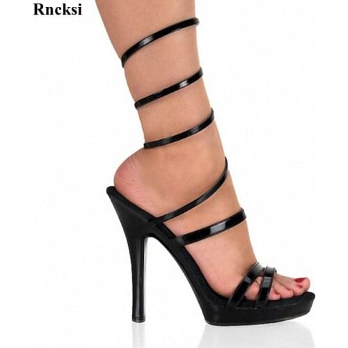 Rncksi New High Heels Womens Shoes Black Sexy Dance Shoes 13 CM High Heels Sandals Night Club Women Pole Dancing Shoes