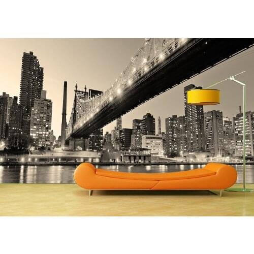 Custom Wallpaper Murals Manhattan Bridge Self Adhesive Vinyl Wall Sticker Wall Paper Art Wall Painting Living Room