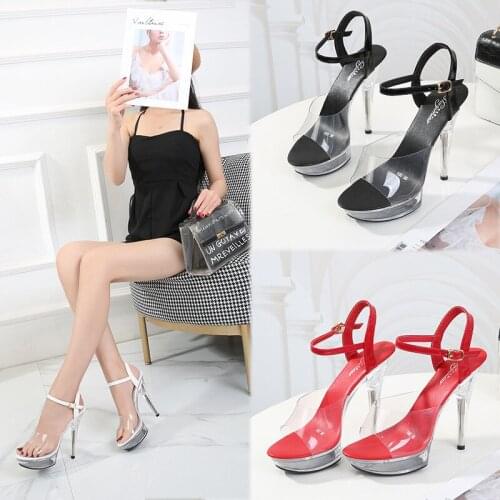 High-heeled Buckle Sandals Transparent Waterproof Candy Color Shoes Women Shoes Sandals Summer Sexy Sandals