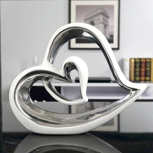 HANDICRAFTS LOVE HEART SHAPED FIGURINES ART SCULPTURE CERAMIC ART&CRAFT HOME DECORATION ACCESSORIES BIRTHDAY GIFT R801