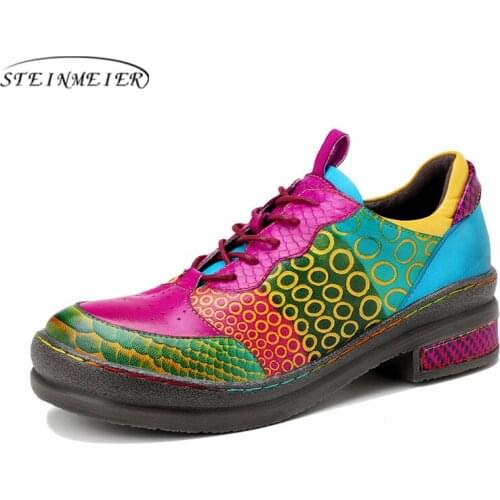 Genuine Cow Leather Women Shoes Brogues Designer Vintage Flat Casual Shoes Round Toe Handmade Oxford Shoes For Women 2021