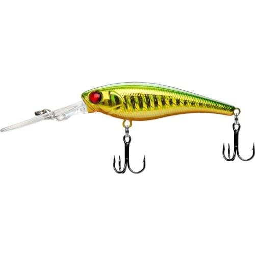 ZUKIBO 1PCS 62mm 7g Minnow Crank Deep Dive Anti-Corrosion Laser Coating Striped Bass Pikes Salmon Long Tongue Plate Hard Bait