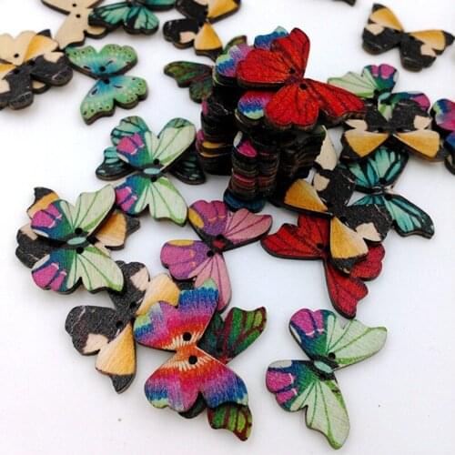 1000pcs 20x30mm Mixed Floral Rustic Butterfly Buttons 2 Holes Sewing Accessories Embellishments Crafts For Scrapbooking