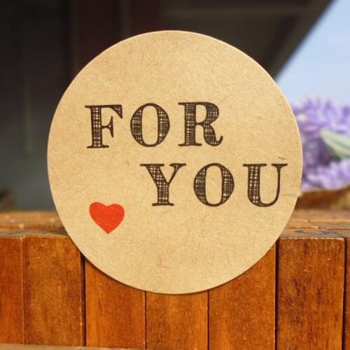 102pcs Red Heart For You Paper Stickers DIY Multifunction Kraft Sticker for Handmade Products Thank you Sticker Lable Party Deco