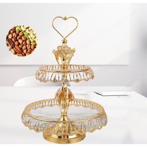 2 Layer European Fruit Tray,Stackable Snack Serving Bowl, Dry Fruit Tray,Nut/Candy/Dried Fruit Display Storage Plate