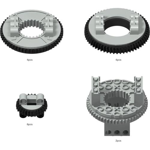 32Pcs DIY Educational Parts Gear Rotating Platform Turntable For Standard Building Block Brands For Children Toys - Random Color