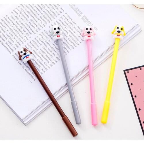 36 pcs/lot Big ear Dog gel pen Cartoon Animal black ink Neutral pens office school writing supplies Stationery Promotional gift