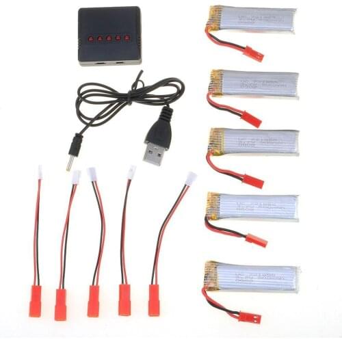 5pcs 3.7v 500mah Lipo Battery for Udi U818 U818a U817 Wltoys V959 V969 V979 V989 V999 V929 V949 V212 V222 RC Quadcopter Drone