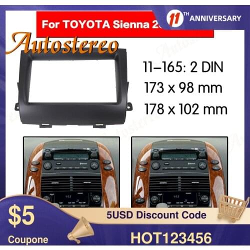 Car Fascia Dash Kit Panel Frame for 2004-2010 Toyota Sienna Dash Kit Trim Bezel Car Refitting DVD Radio Installation Frame
