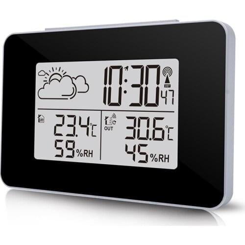 Wireless Weather Forecast Alarm Clock LCD Digital Screen Outdoor Home Weather Forecast Sensor Clock With Barometer