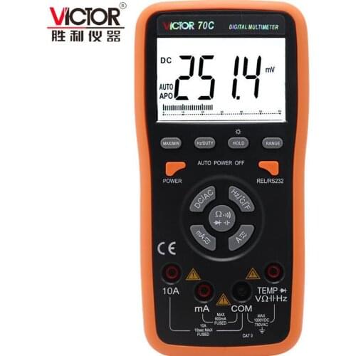 VICTOR VC70C VC70D Digital Multimeter Resistance Capacitance Frequency 60000 UF Auto-Range Smart Meter Backlight Display