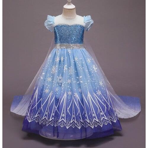 Kids Dress Up For Girls Halloween Cosplay Rapunzel Princess Costume Children Fancy Snow Queen Sequin Party Disfraz Disguise Robe