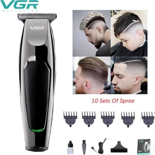 VGR Electric Hair Clippers Rechargeable Barbershop Haircut Machine Waterproof Mens Trimmer Cutting Machine Grooming Kit For Pet